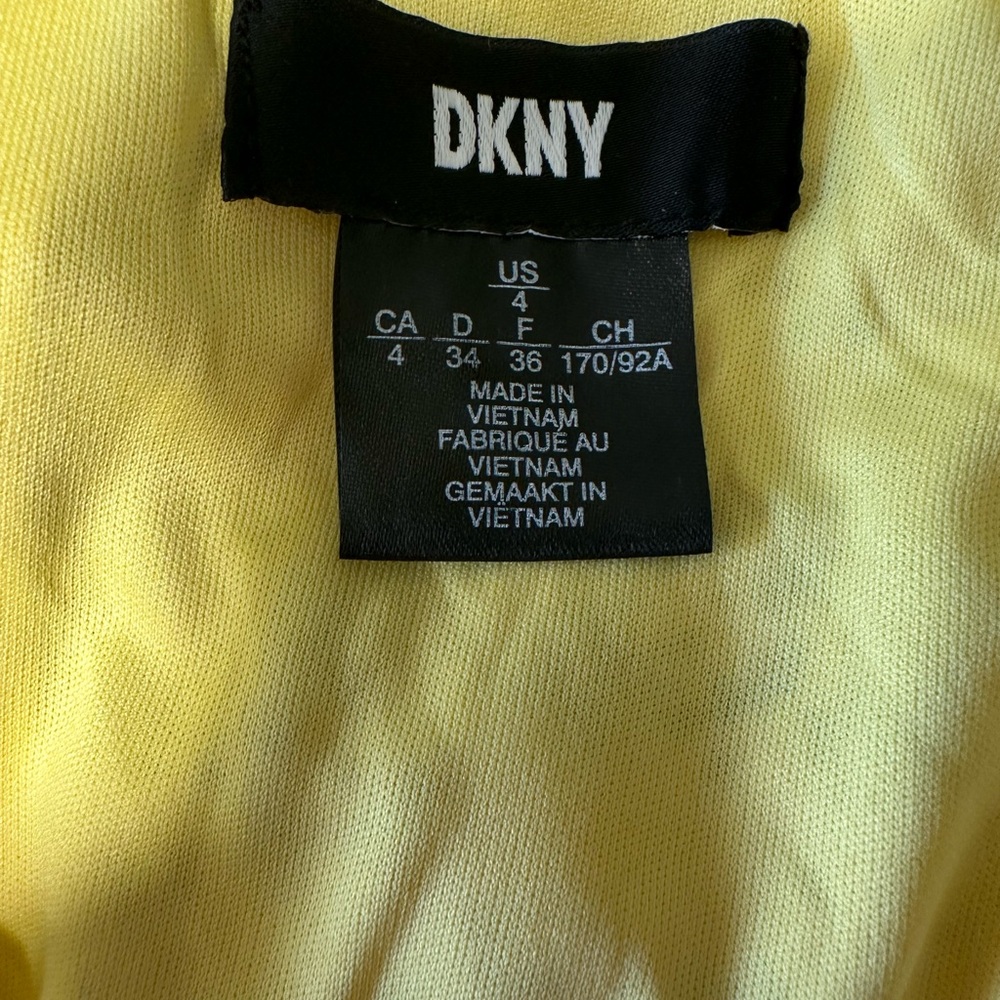 Yellow Floral DKNY Dress - Size 4 - Picture 3 of 3